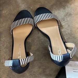 CL by Laundry Blue and Black Sandals Nautical Style